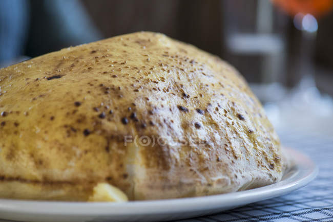 Close-up of lavash bread on a plate — Stock Photo