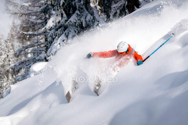 Männliche Freeride-Skifahrer, Zauchensee, Salzburg, Österreich — Stockfoto