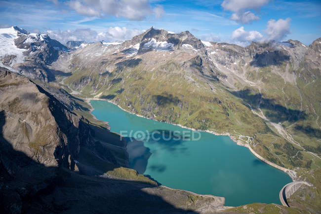 Mooserboden dam and reservoir, Kaprun, Zell am See, Salzburgo, Áustria — Fotografia de Stock