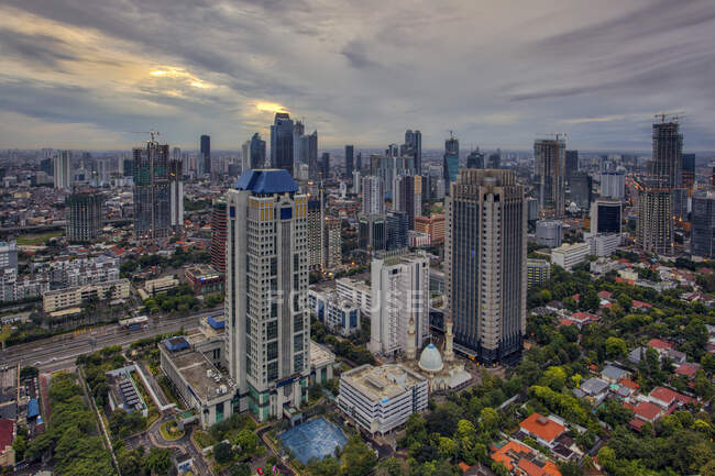 Vista aérea de la ciudad de Bangkok, Tailandia - foto de stock