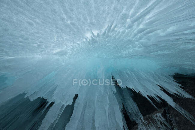 Vista astratta dei ghiaccioli, Oblast 'di Irkutsk, Siberia, Russia — Foto stock