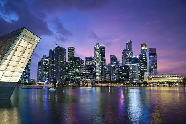 Vista panorámica del paisaje urbano de Singapur, Singapur - foto de stock