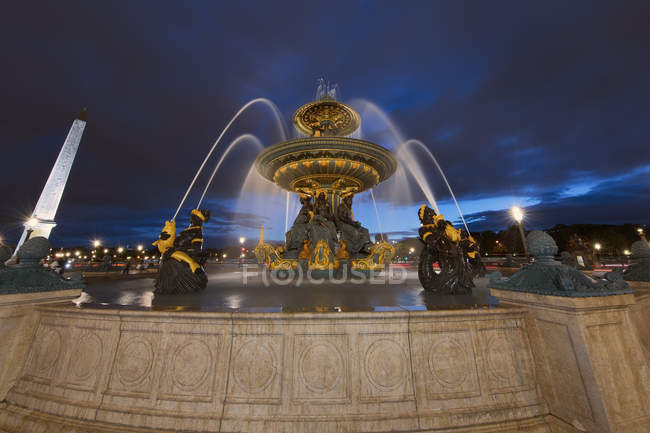 Luftaufnahme des Place de la concorde Brunnen, Paris, Frankreich — Stockfoto