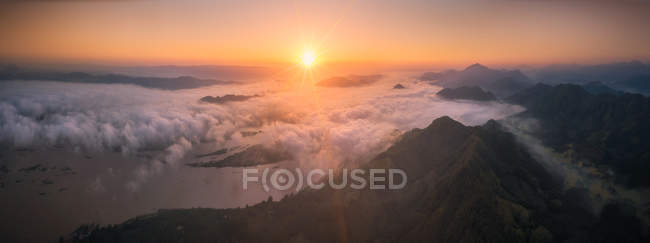 Aerial landscape between Thailand and Laos — Stock Photo