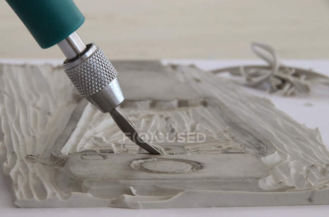 A tool Print carving — Stock Photo