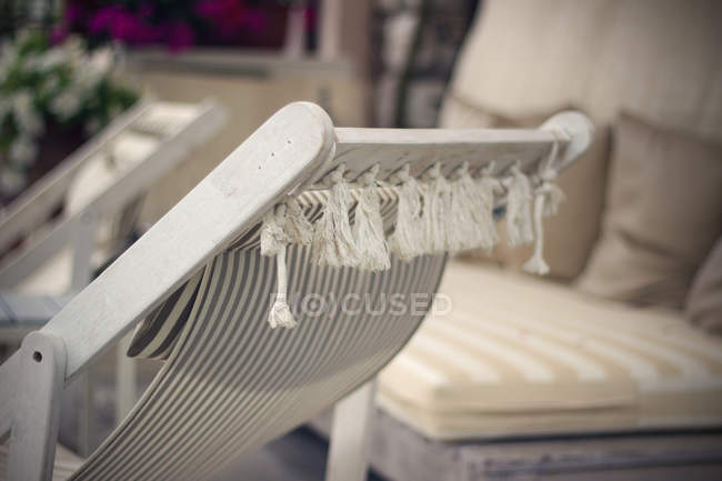 Close-up view of a deck chair elements — Stock Photo