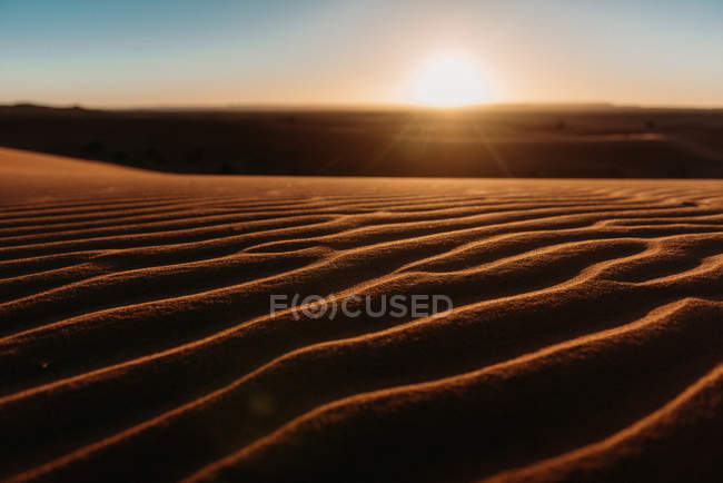 Vista panorâmica de ondulações na areia, deserto do Saara, Marrocos — Fotografia de Stock