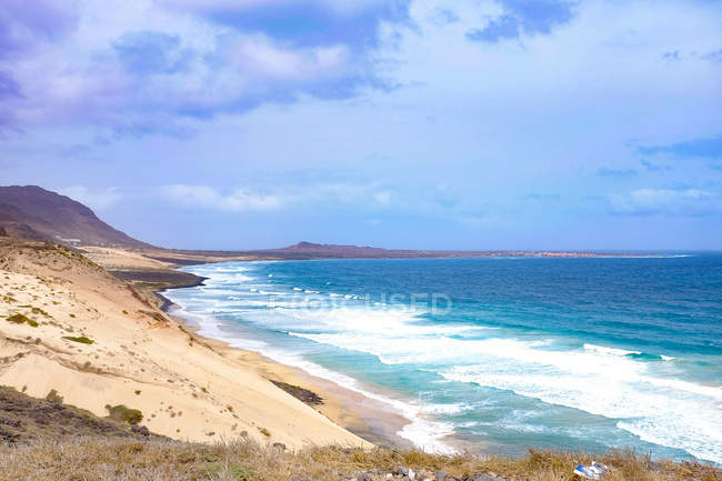 Scenic view of Empty beach, Sao Vicente, Cape Verde — Stock Photo