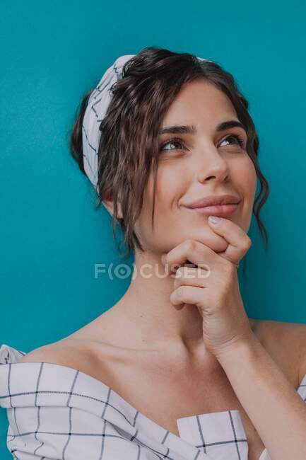 Portrait of a beautiful woman smiling — Stock Photo