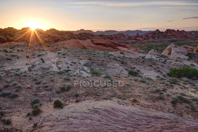 Vista panorámica del parque estatal Valley of Fire en Sunset, Nevada, Estados Unidos - foto de stock