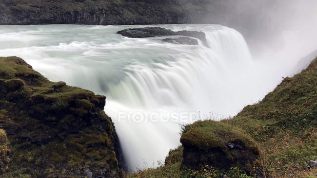 Vista panorámica de la cascada Gullfoss, Islandia - foto de stock