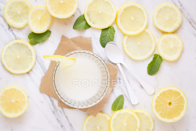 Лимонад зі свіжим лимоном і м'ятою — стокове фото