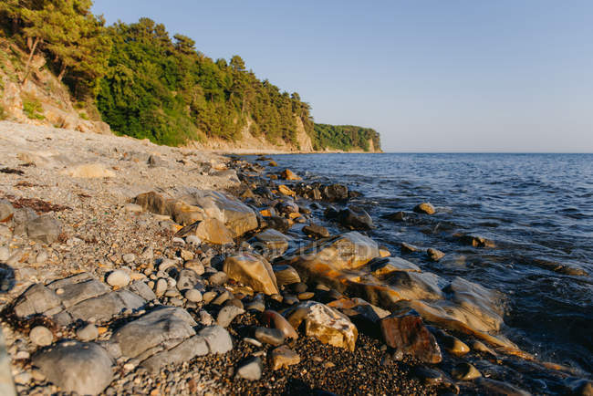 Scenic view of beautiful rocky beach, Russia — Stock Photo