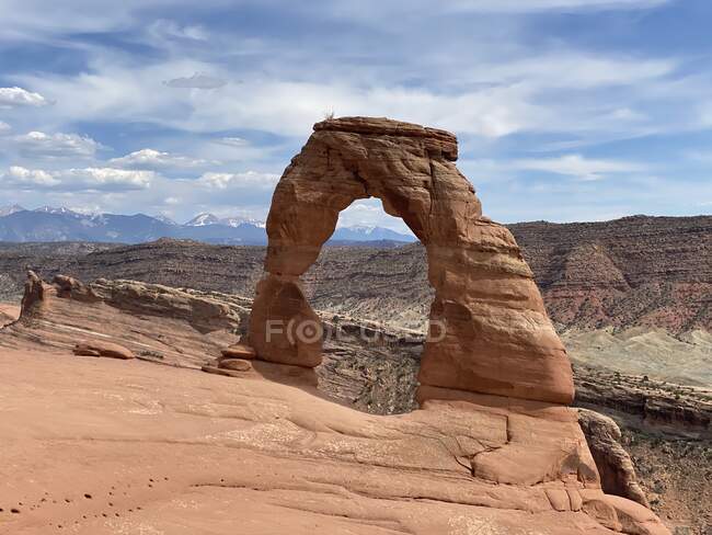 Delicato arco nel Parco Nazionale degli Archi, Moab, Utah, USA — Foto stock