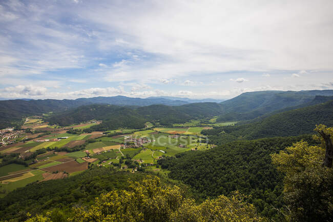 Ländliche Landschaft, Falgars d 'en Bas, La Garrotxa, Girona, Katalonien, Spanien — Stockfoto