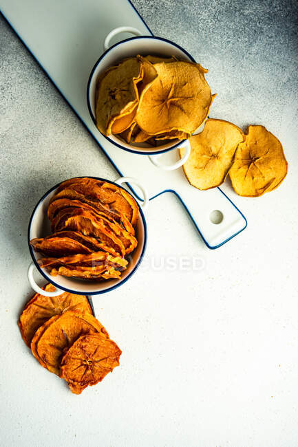Dried fruits and spices on a white background — Stock Photo