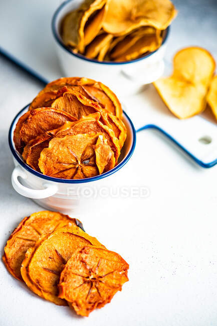 Dried fruits and nuts on a white background — Stock Photo