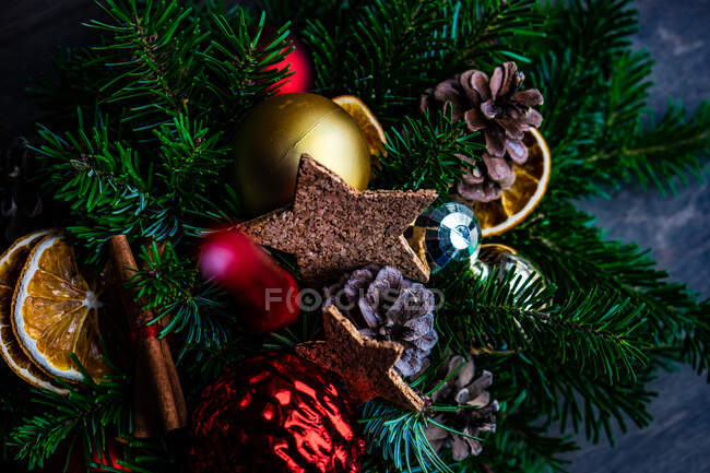Interior decoration for creating festive atmosphere for Christmas eve — Stock Photo