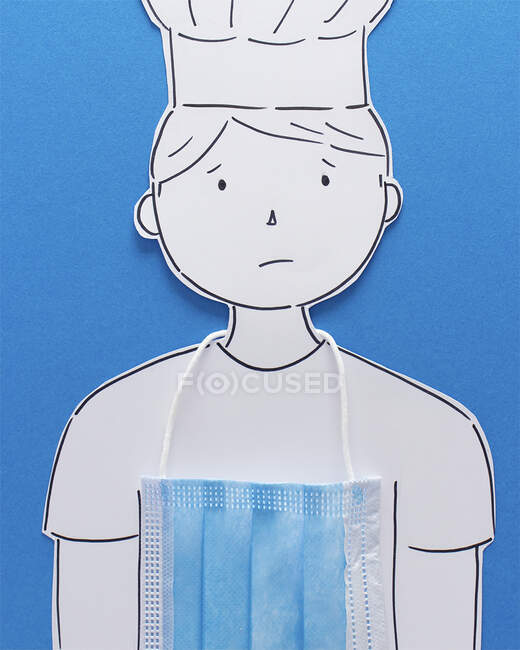 Cocinero conceptual con sombrero de cocinero y delantal - foto de stock