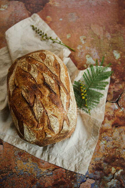 Vista aerea di un pane fatto in casa — Foto stock