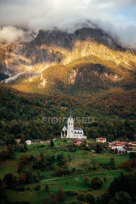 Igreja do Sagrado Coração, Dreznica, Kobarid, Eslovênia — Fotografia de Stock
