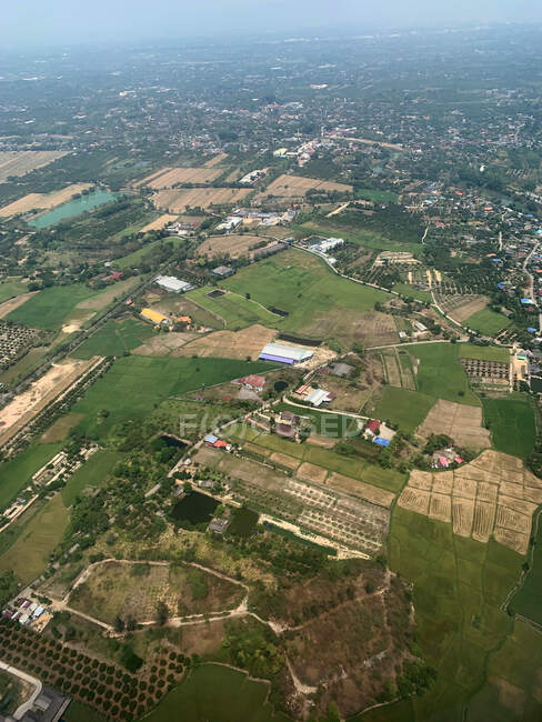 Vista aérea da paisagem Voando para Chiang Mai, Tailândia — Fotografia de Stock