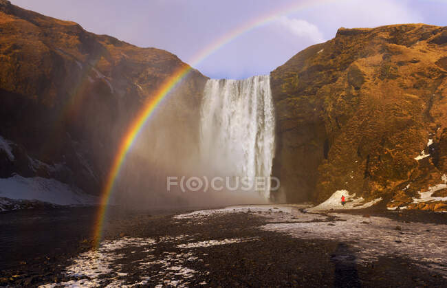Rainbow over Skogafoss, Skogar, Iceland — Stock Photo