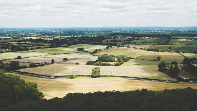 Vue aérienne du paysage rural, East Sussex, Angleterre, Royaume-Uni — Photo de stock