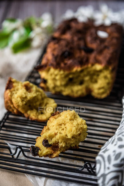 Gâteau de Pâques keto sans gluten sur un rack de refroidissement — Photo de stock