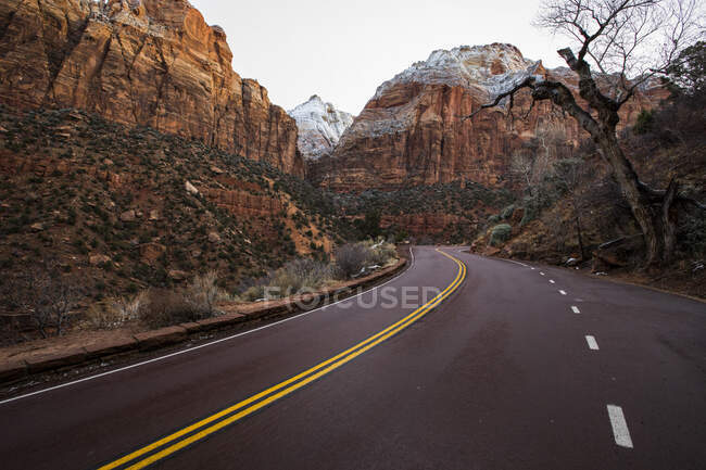 Camino a través del paisaje rural, Parque Nacional Zion, Utah, EE.UU. - foto de stock