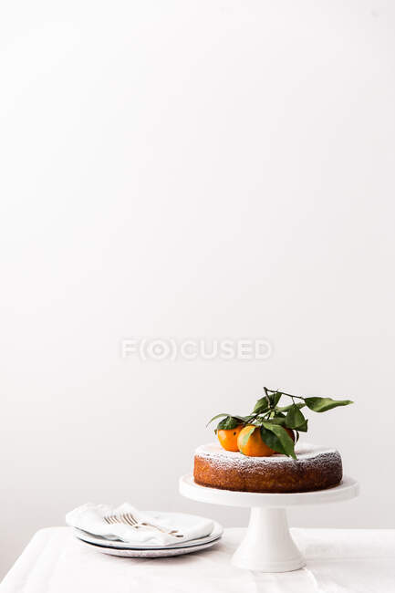 Оранжевый торт без муки на выпечке — стоковое фото