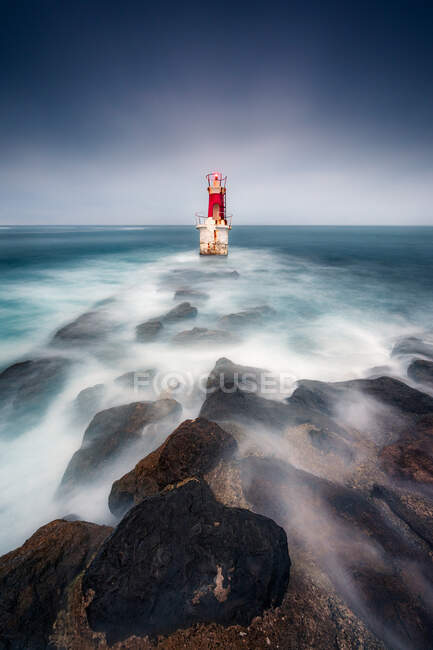 Lighthouse, San Vicente de la Barquera, Santander, Cantabria, Spain — Stock Photo