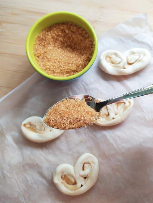 Making home made palmier cookies — Stock Photo