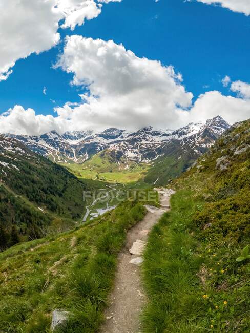 Sentiero attraverso le Alpi austriache vicino a Gastein, Salisburgo, Austria — Foto stock