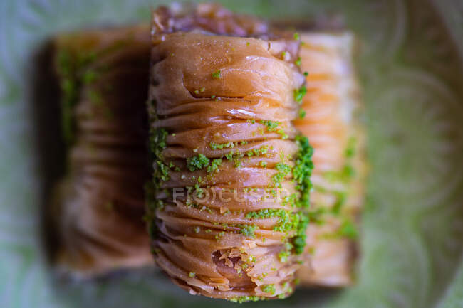 Close-up of a stack of baklava — Stock Photo