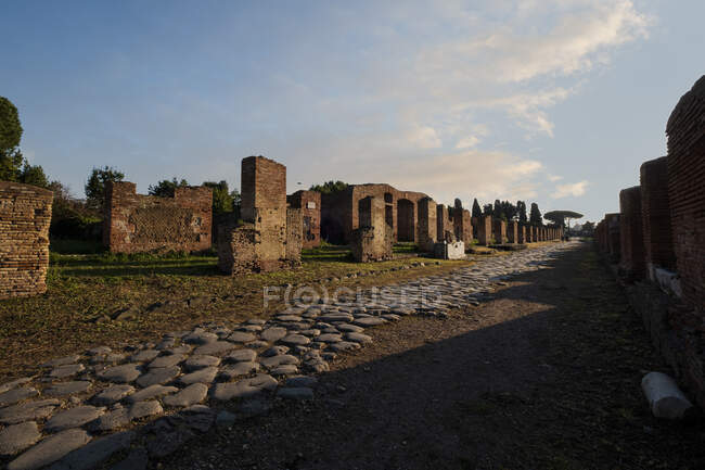 Old ruins at Ostia Antica, Rome, Lazio, Italy — Stock Photo