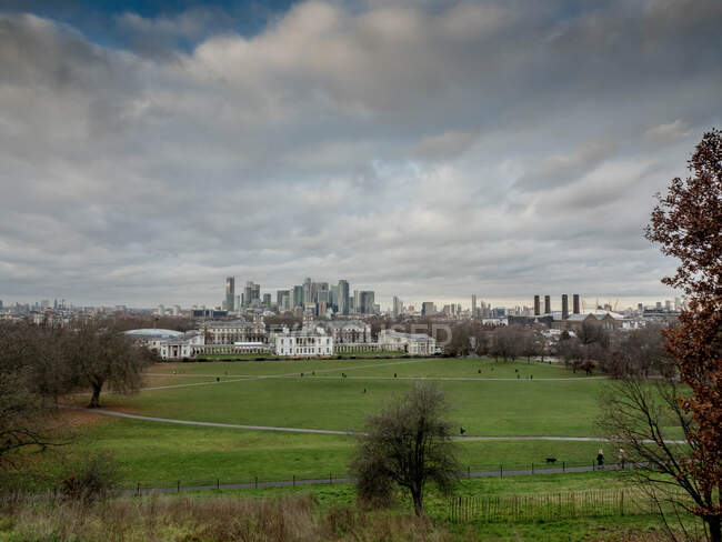 Vista panorâmica da cidade de Greenwich Park, Londres, Inglaterra, Reino Unido — Fotografia de Stock