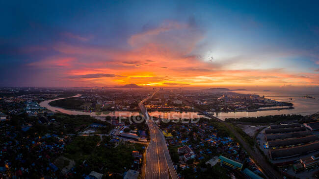 Vista aérea de Butterworth, Seberang Perai, Penang, Malasia - foto de stock