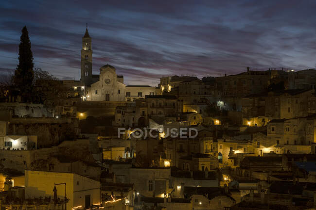 Lever de soleil sur Matera, Basilicate, Italie — Photo de stock