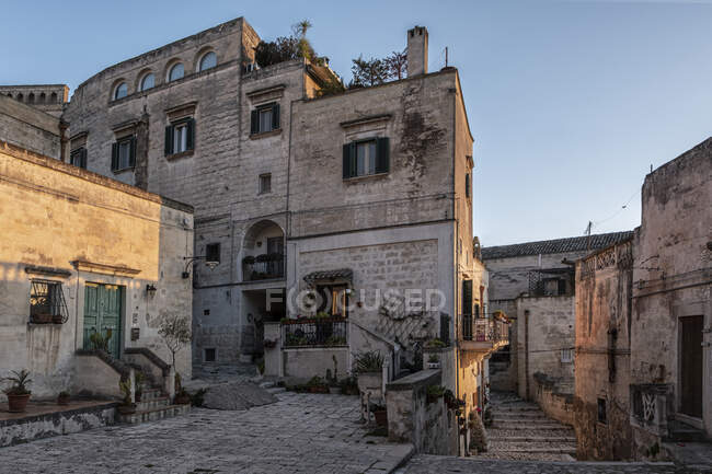 Paisaje urbano, Matera, Basilicata, Italia - foto de stock