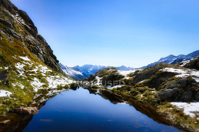Alpine lake on Mt Susten, Switzerland — Stock Photo