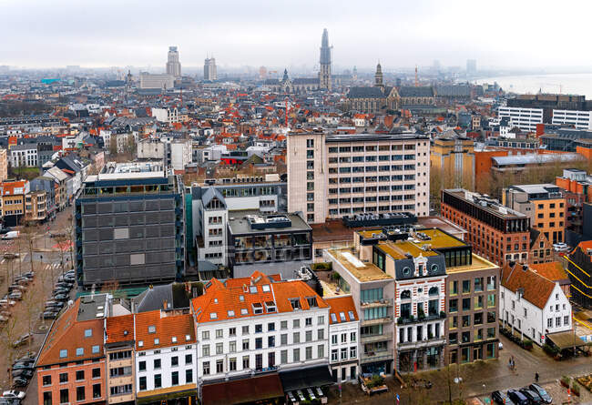 Авиационный городской пейзаж, Антверпен, Бельгия — стоковое фото