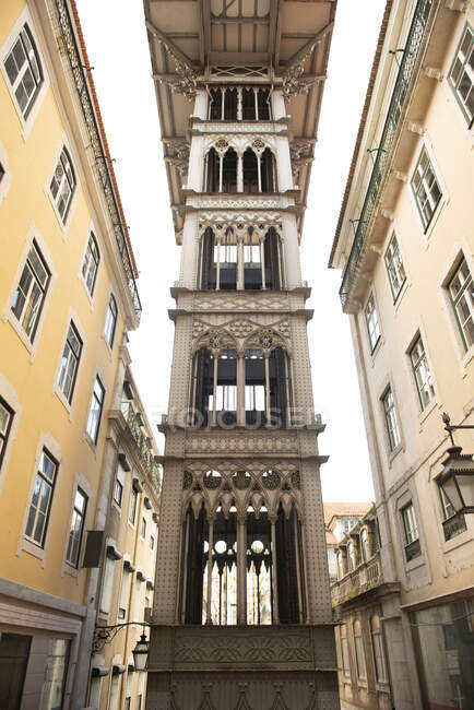 Elevador Santa Justa, Baixa, Lisboa, Portugal - foto de stock