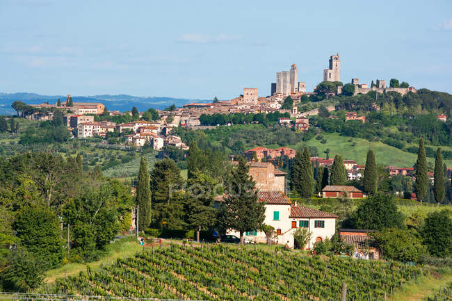 Paesaggio urbano, San Gimignano, Siena, Toscana, Italia — Foto stock