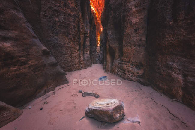 Wadi Rum ao pôr-do-sol, Jordânia — Fotografia de Stock