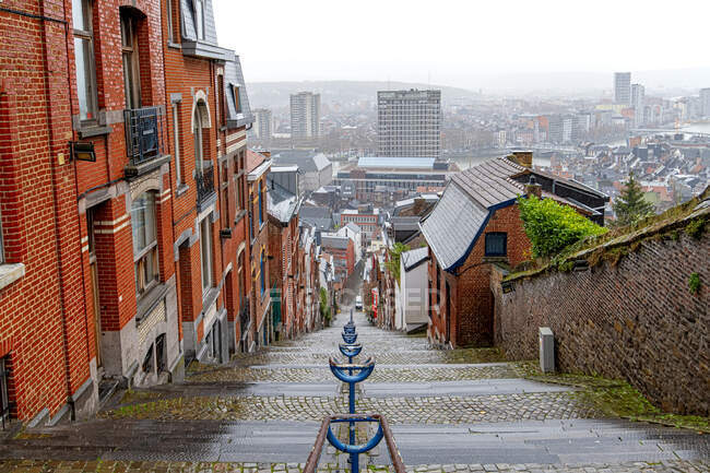 Escalier Montagne de Bueren, Liège, Wallonie, Belgique — Photo de stock