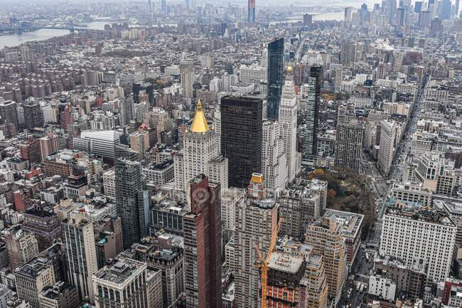 Cidade aérea com 5th Avenue, Manhattan, Nova Iorque, EUA — Fotografia de Stock