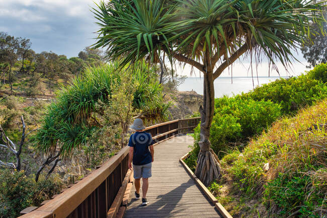 Жінка йде доріжкою на Північному острові Страдбрук (Квінсленд, Австралія). — стокове фото