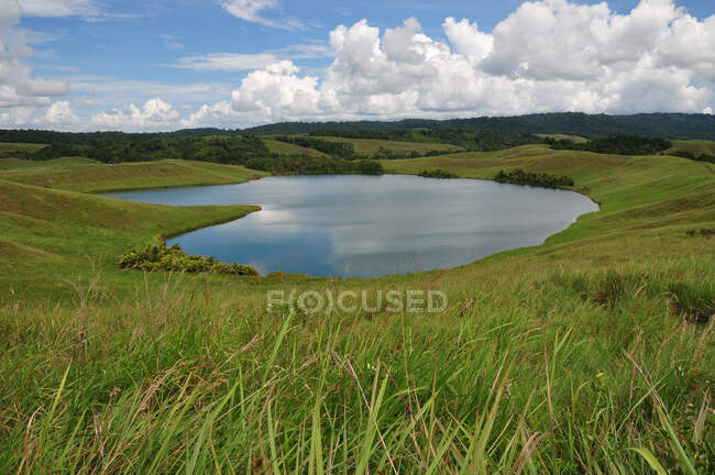 Lac en forme de coeur, Papouasie, Indonésie — Photo de stock