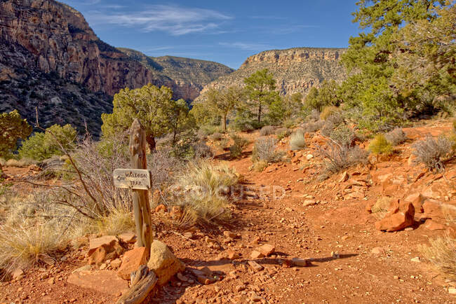 Intersecção de Waldron Trail e Hermit Trail, Grand Canyon National Park, Arizona, EUA — Fotografia de Stock